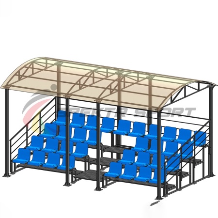 Купить Трибуна для зрителей 4 ряда на 34 места с навесом и перилами в Фурманове 
